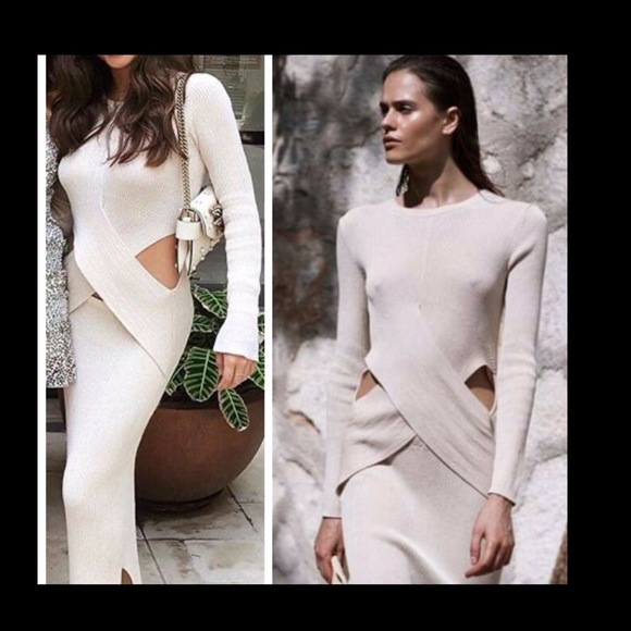 SIR the label celena draped midi knit dress BLACK XS L - Picture 2 of 14